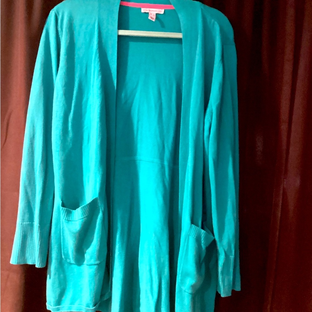 Isaac mizrahi live teal cardigan